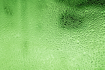 water drops on glass in winter