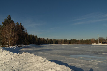 Frozen Lake at Hawrelak Park