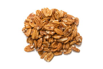 Pecan-nut isolated on white background.