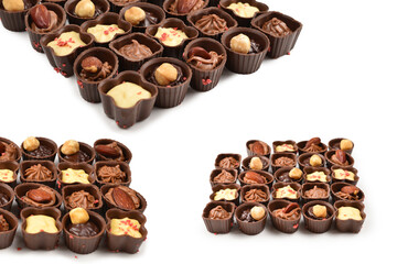 Mix of tasty chocolate candy collection.