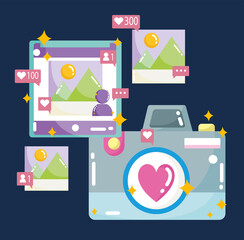 social media camera photo image follow like message