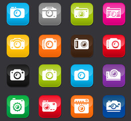 photo camera icon set