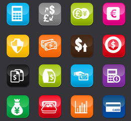 Currency exchange icons set