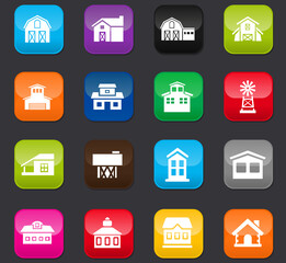 farm building icon set