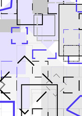 Abstract geometric ethnic ornament pattern design. Squared and lined shapes backdrop, tribal geometry figures ornate design illustration