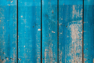 Fototapeta na wymiar Old blue wooden wall