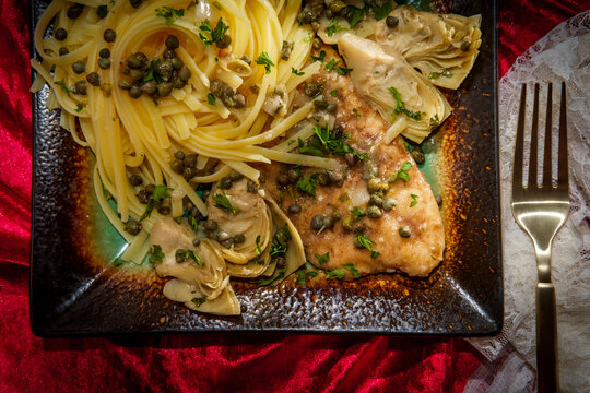 Italian Chicken Piccata Linguine