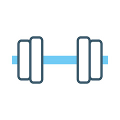 gym dumbbells icon, line style