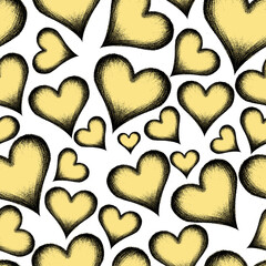 estampado corazones amarillo