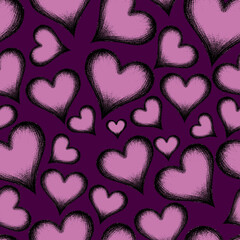 estampado corazones morado