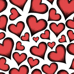 estampado de corazón rojo