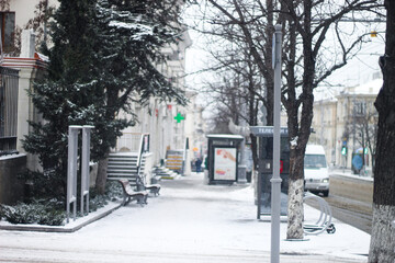 Fototapeta premium southern city and snow