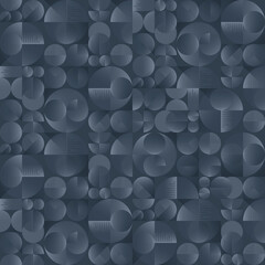 Modern geometric seamless pattern of circles and squares
