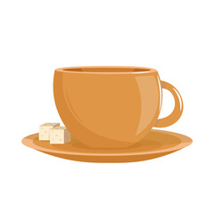 Cup of coffee isolated on white background. Vector illustration.