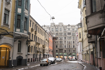 Naklejka na ściany i meble old street in Moscow, Russia.