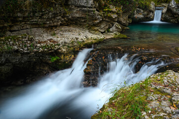 View of the Kouiassa waterfall at the Tzoumerka mountains in Epirus, Greece