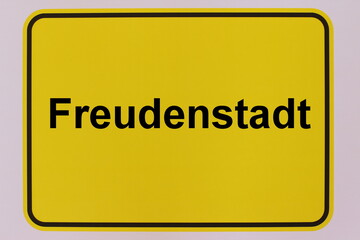 Illustration eines Stadteingangsschildes der Stadt Freudenstadt