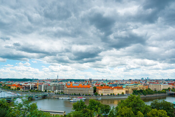 Naklejka na ściany i meble Cityscape of Prague (Czech Republic)