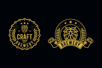 Brewery logo design concept. Universal Craft Beer badge logo