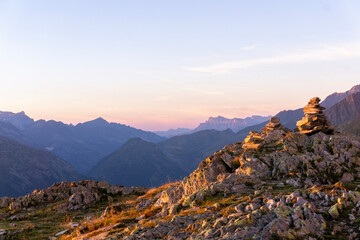 Fototapeta na wymiar sunset in the mountain