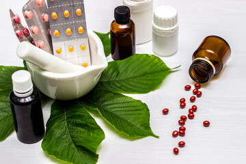 Alternative medicine herbal treatment concept 