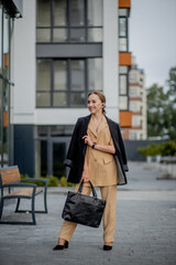 Obraz premium Portrait of cute business woman professional possibly accountant architect businesswoman lawyer attorney