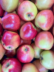 fresh red apples, close up, full frame