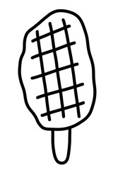 Kuroffle　waffle
クロッフル　クロワッサンワッフル　棒付き　モノトーンアイコン　韓国スイーツ　流行グルメ
