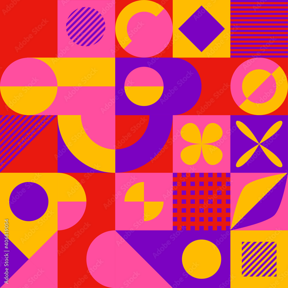 Aufkleber abstract mosaic style geometric pattern