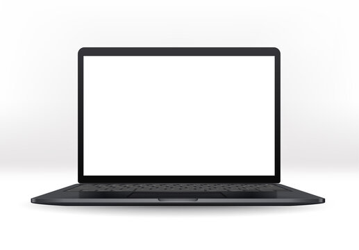 Modern laptop isolated on white background. Vector mockup