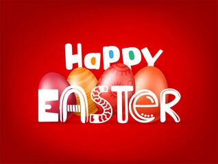 Happy Easter vector greeting card