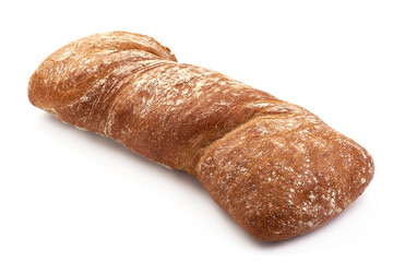 Ciabatta, Italian traditional bread, isolated on white background