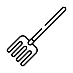 rake harvest tool icon, half line style