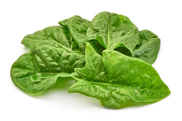 Fresh leaves of spinach, isolated on white background