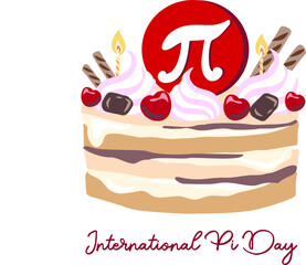 International Pi Day . Vector . The feast of PI 