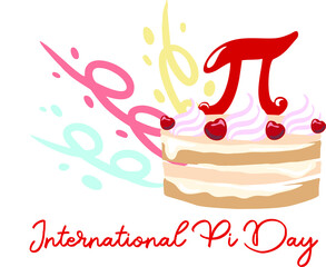 International Pi Day . Vector . The feast of PI 