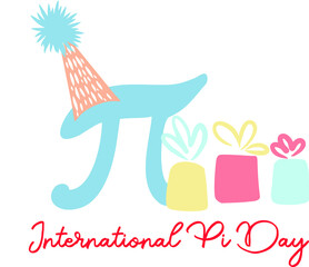 International Pi Day . Vector . The feast of PI 