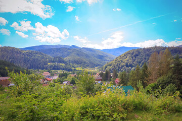 Fototapeta premium Village in the mountains