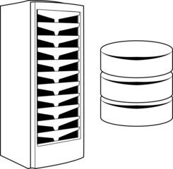 Vector illustration of database servers