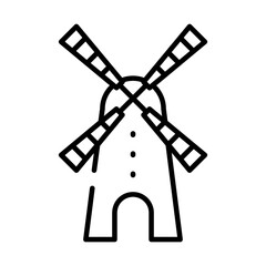 farm mill icon, Half line style