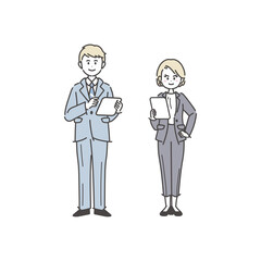 男女のビジネスパーソンのセット