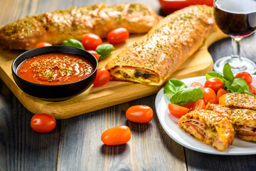 Pizza stromboli - an Italian delicacy from the USA