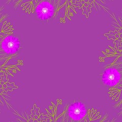 Obraz na płótnie Canvas Floral frame in purple 
