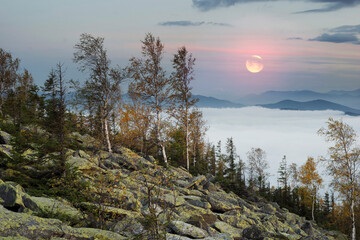 Morning at the top of Mount Yavornik