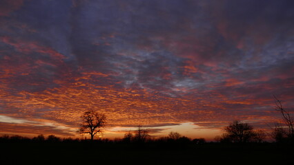 Sunset in countryside