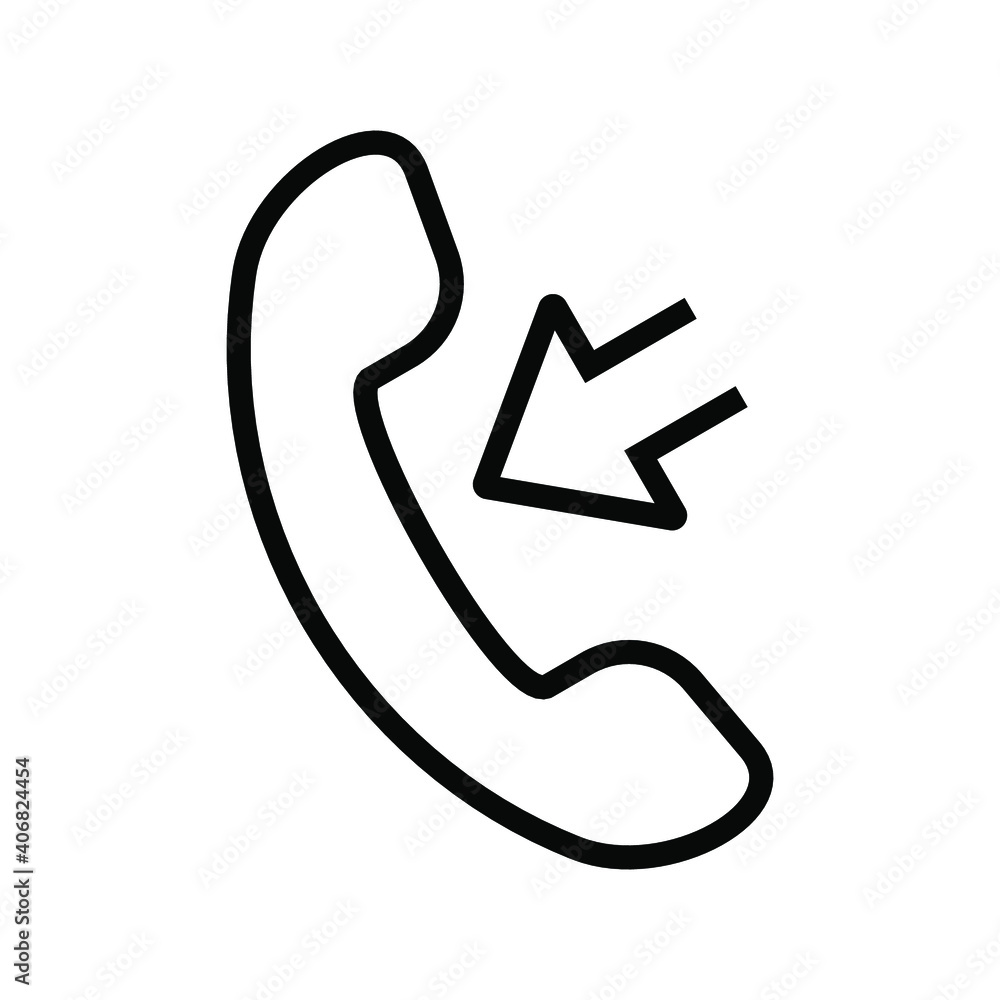 Poster incoming call vector icon linear style