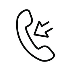 Incoming call vector icon linear style