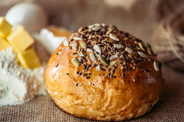 bun with sesame seeds