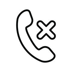 Missed call icon for web and mobile