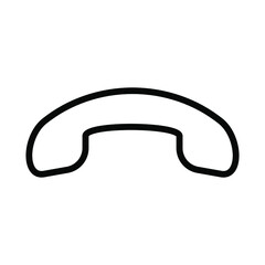 Phone call end vector icon. Flat sign for mobile concept and web design. Telephone handset and arrow down simple line icon. Symbol, logo illustration.